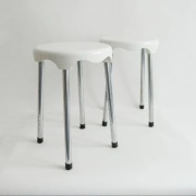 Taborety vintage Ikea space age lata 70. Białe plastikowe