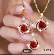 3 Sztuki Eleganckiego Naszyjnika Z Wisiorkiem ,Prezentujący Luksusowy Charm