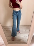 Jeansy biodrówki niski stan dzwony John Galt 