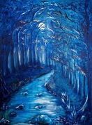 Obraz las nocą 30x40 cm akryl