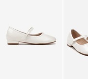 Białe klasyczne płaskie balerinki dla dziewczynki 