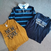 3 bluzki z długim rękawem 