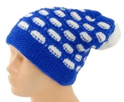 Czapka zimowa Akaz model 483 - niebiesko-biała