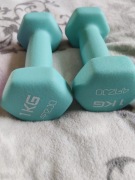 HANTELKI WINYLOWE DO TRENINGU FITNESS OBCIĄŻENIE WZMOCNIENIE MIĘŚNI 2x1 KG