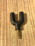 Adapter audio jack 2x 3,5 mm - combo (mikrofon + słuchawki) pc
