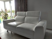 Skórzana sofa biała skóra naturalna