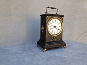 Piękny Stary budzik Francuzki skrzynka drewniana tarcza porcelana -1910 r