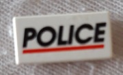 LEGO 3069bpx29 81869 Płytka 1x2 POLICE z LINIĄ BIAŁY 
