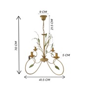 JESION - Żyrandol vintage 4-punktowy, złote wykończenie