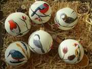 BOMBKI SZKLANE RĘCZNIE MALOWANE 8cm x 6 szt.