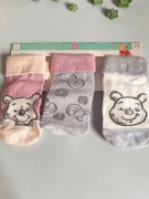 Zestaw 3 par niemowlęcych skarpetek rozm 15-18 Kubuś Puchatek