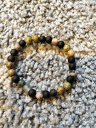 Bransoletka z kolorowych koralików 18 cm rękodzieło