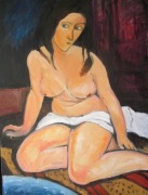 "Akt, współczesny pastisz obrazu Modiglianiego".