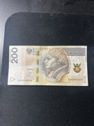 Kolekcjonerski Banknot 200zł o numerze AB8888808