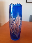 Wazon kobaltowy kryształowy