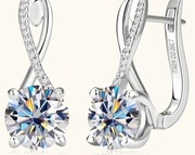 Kolczyki srebrne nieskończoność z cyrkonią srebro próby 925 + pudełko