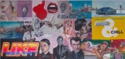 Magazyne Collage, olej. akryl, mozaika, 