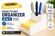 Organizer 2w1 na biurko długopisy karteczki biały