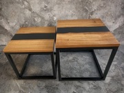 Stolik kawowy żywica epoksydowa loft LED