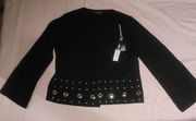 Sweter bolerko czarne z oczkami
