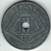 Belgia 25 centymów centimes 1942 Q-E - 26 mm - nr 3
