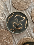 Taca dekoracyjna zielono-złota żywica Holika