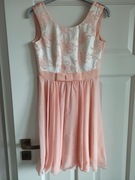 Sukienka wizytowa 36 S tiul róż wesele chrzciny 