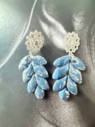 Kolczyki Handmade "Granatowy Kłos" | Ażurowe Srebro |Lekkie i Eleganckie