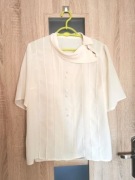 Kremowa bluzka na krótki rękaw vintage rozmiar XL