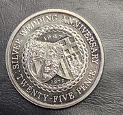 25 Pensów 1972 Ślub Królowej Elżbiety