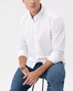 koszula nowa slim fit 100% bawełna volcano r. L biała