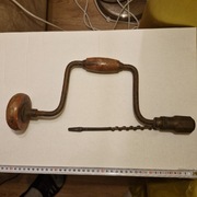 Stara Wiertarka Korbowa Ręczna SPRAWNA TRÓJKĄTNY TRZPIEŃ  Vintage