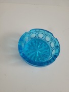 Popielniczka kryształ niebieska PRL