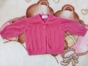 Różowy zapinany sweter Little One 74 w kwiatki