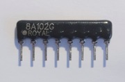 Drabinka rezystorowa 7 x 1k (8 pin)