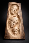 Ręcznie rzeźbiona płaskorzeźba - Święta Rodzina | 60 x 18 x 6 cm