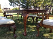 Chippendale Stol i 10 Krzesel Rzezbiony Piekny