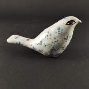 ptak ptaszek w kwiatki ceramika szkliwiona unikat