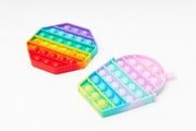 Zestaw 2x Pop It – Tęczowe gniotki sensoryczne, silikonowe