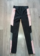 Warp 134 140 Bawełniane legginsy sportowe czarny pudrowy róż 