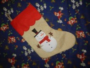 Skarpeta z juty Świętego Mikołaja Boże Narodzenie