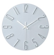 Zegar ścienny, biało srebrny, 30 cm glamour / boho / vintage / loft