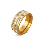 Pierścionek Stal Szlachetna Obrączka podwójna Cyrkonie