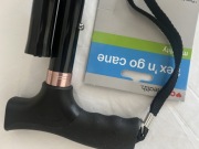 Laska rozkładana flex’n go cane czarna za złotymi oblamówkami