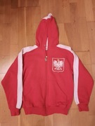 Bluza patriotyczna z kapturem,  czerwona. Rozmiar 152