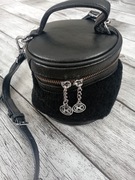 Piękna torebka damska Kazar skóra naturalna futerko