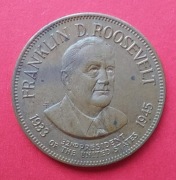 numizmat z serii "Prezydenci USA", upamiętniający Franklina D. Roosevelta
