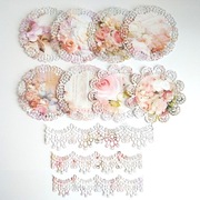 SERWETKI KORONKI SCRAPBOOKING ZESTAW 2 RÓŻE.