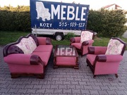 Komplet Wypoczynkowy ITALIA 3,1,1 i Stolik Orzech i w Kwiaty