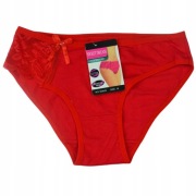 Majtki Damskie z Siateczką i Kokardką z Boku Czerwone rozm. M